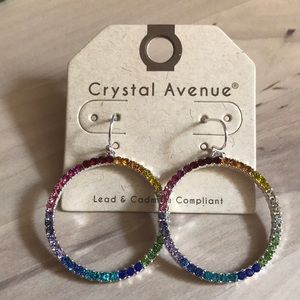 O/S Hoop Earings multi color studs